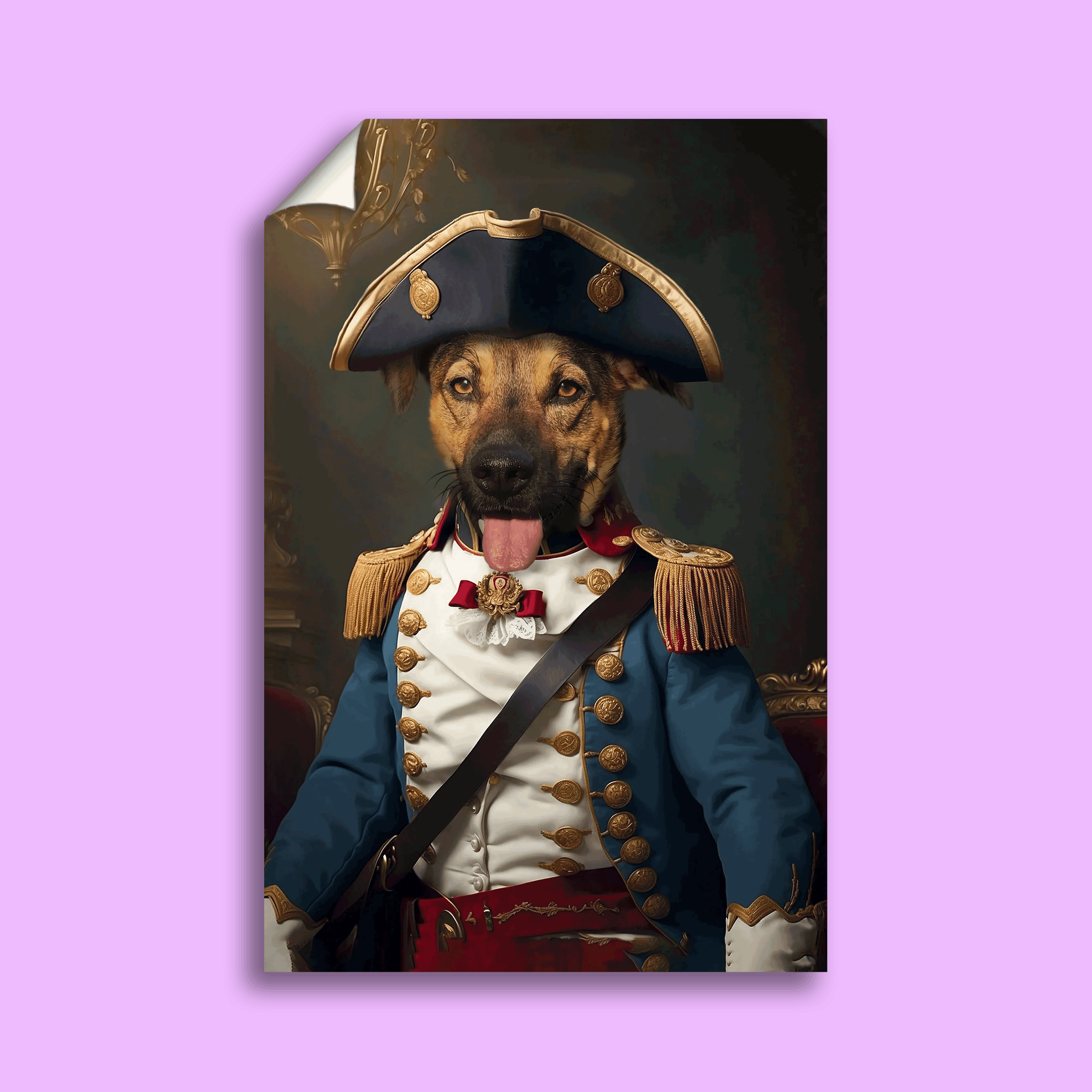 The Commander  Military Hero Custom Pet Portrait